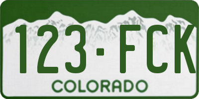 CO license plate 123FCK