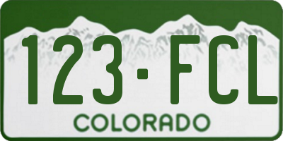 CO license plate 123FCL