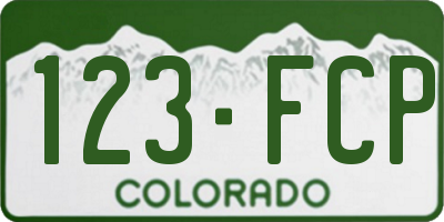CO license plate 123FCP