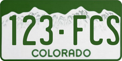 CO license plate 123FCS
