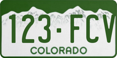 CO license plate 123FCV
