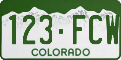 CO license plate 123FCW