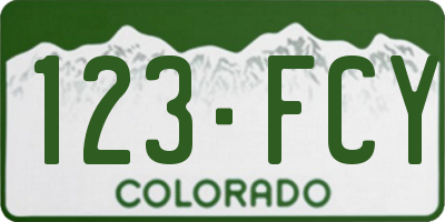 CO license plate 123FCY