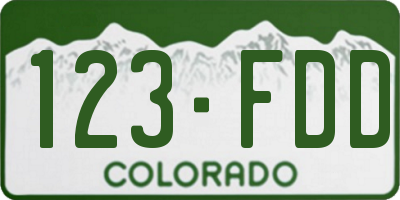 CO license plate 123FDD