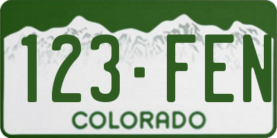 CO license plate 123FEN