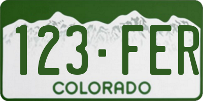 CO license plate 123FER