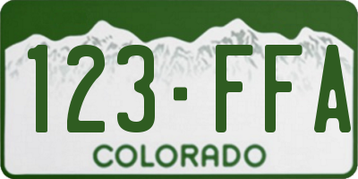 CO license plate 123FFA
