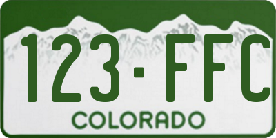 CO license plate 123FFC