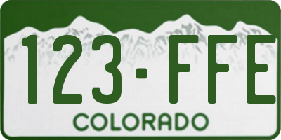 CO license plate 123FFE