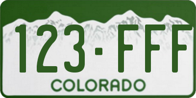 CO license plate 123FFF