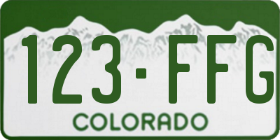 CO license plate 123FFG
