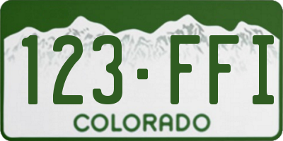CO license plate 123FFI