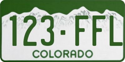 CO license plate 123FFL
