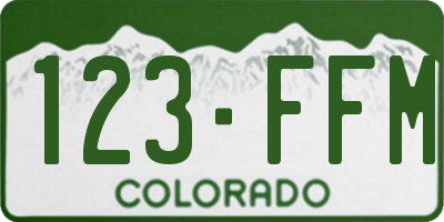 CO license plate 123FFM