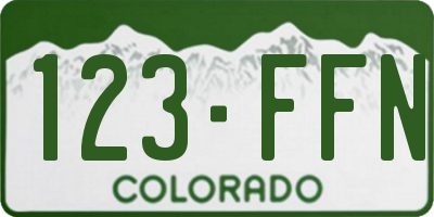 CO license plate 123FFN
