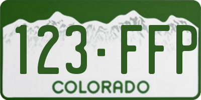 CO license plate 123FFP