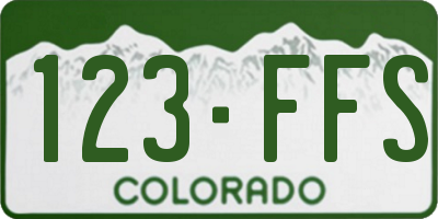 CO license plate 123FFS