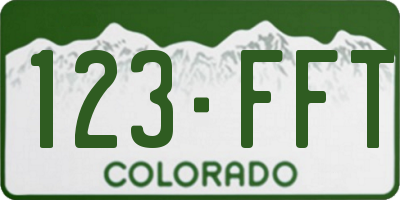 CO license plate 123FFT
