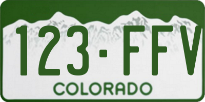 CO license plate 123FFV
