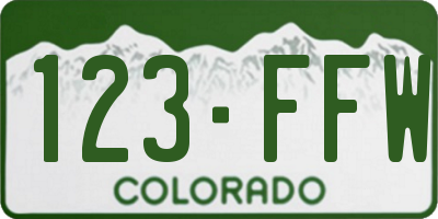 CO license plate 123FFW