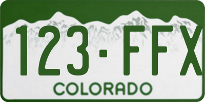 CO license plate 123FFX