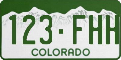 CO license plate 123FHH