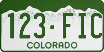 CO license plate 123FIC