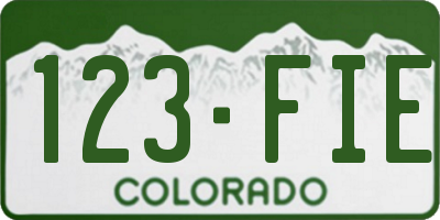 CO license plate 123FIE