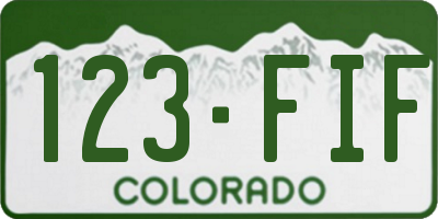 CO license plate 123FIF