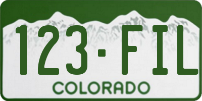 CO license plate 123FIL
