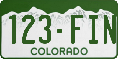 CO license plate 123FIN