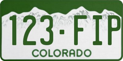 CO license plate 123FIP
