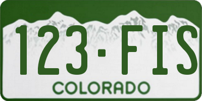 CO license plate 123FIS