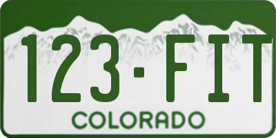 CO license plate 123FIT