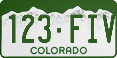 CO license plate 123FIV