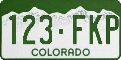 CO license plate 123FKP