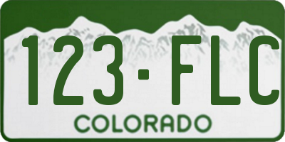 CO license plate 123FLC