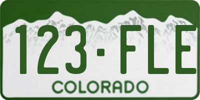 CO license plate 123FLE