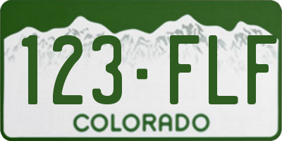 CO license plate 123FLF