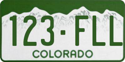 CO license plate 123FLL