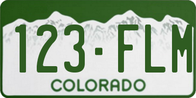 CO license plate 123FLM