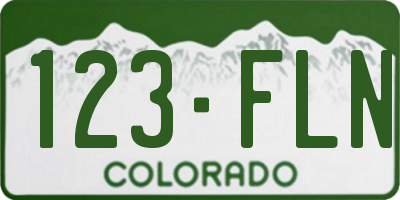 CO license plate 123FLN