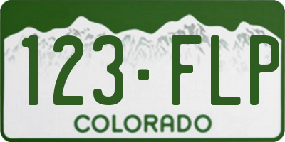 CO license plate 123FLP