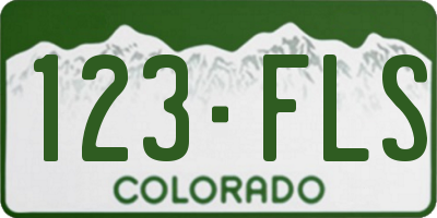 CO license plate 123FLS