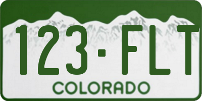 CO license plate 123FLT