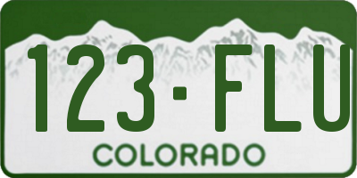 CO license plate 123FLU