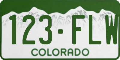 CO license plate 123FLW