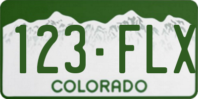 CO license plate 123FLX
