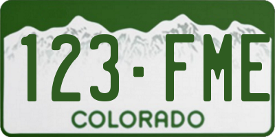 CO license plate 123FME