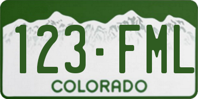 CO license plate 123FML